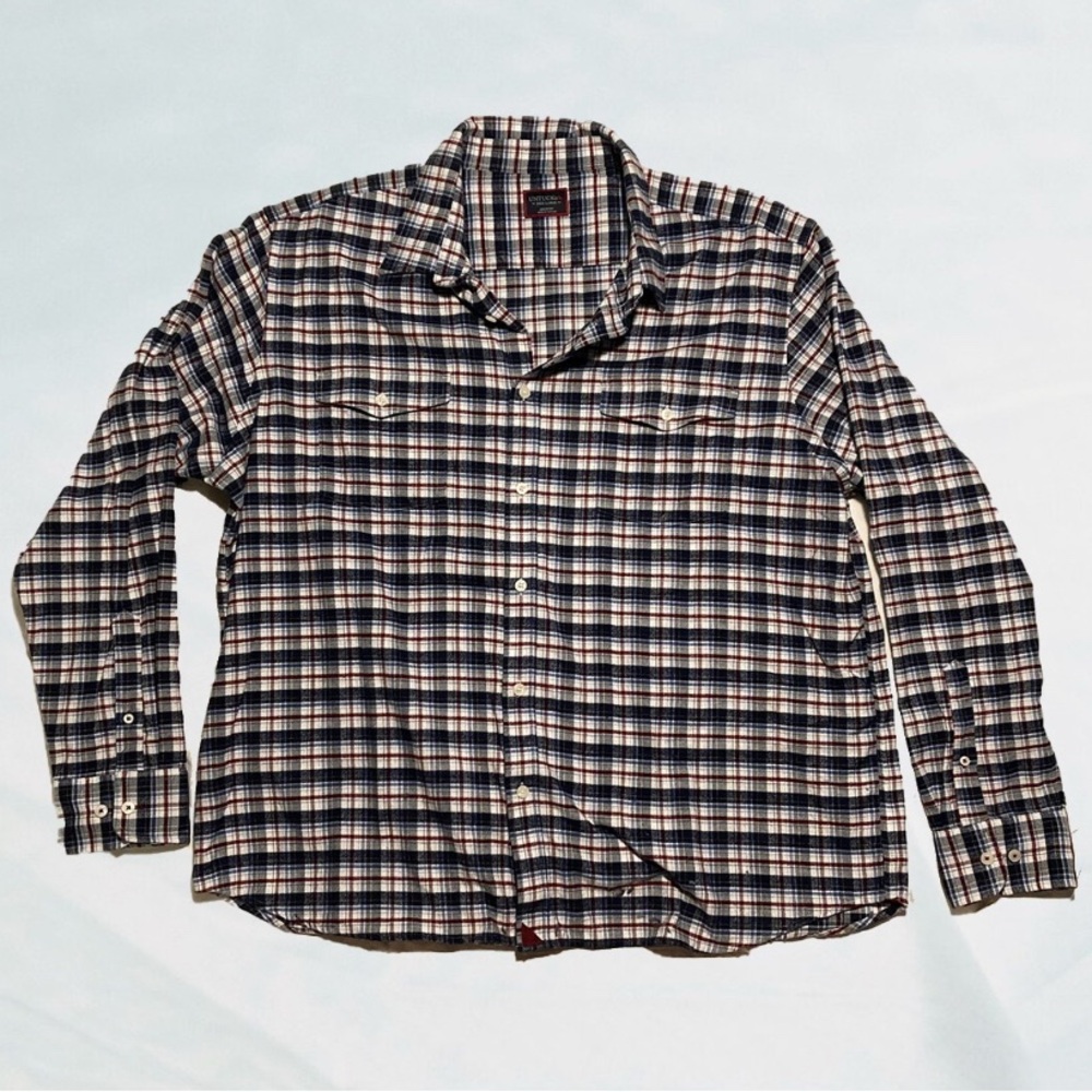 Plaid Untuckit 100% Cotton Flannel Button Down Shirt Sz L - LIKE NEW!